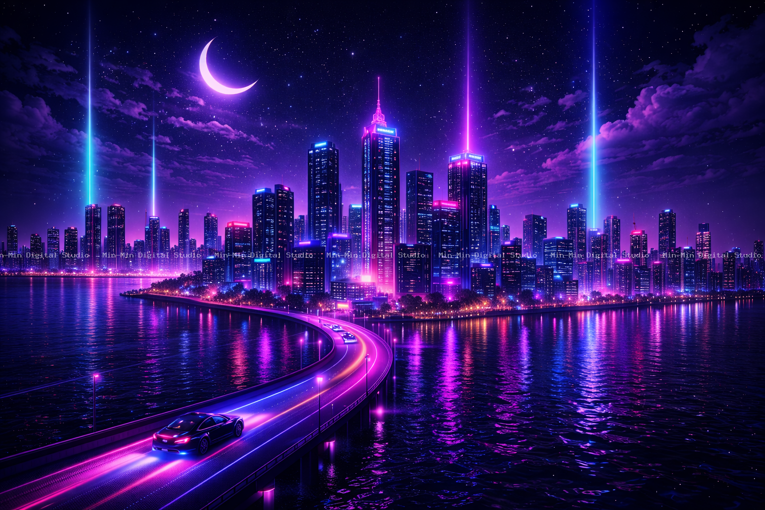 Midnight Neon Skyline 2