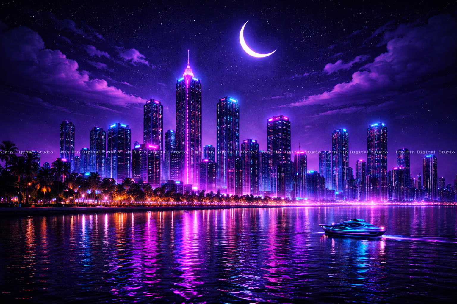 Midnight Neon Skyline 3