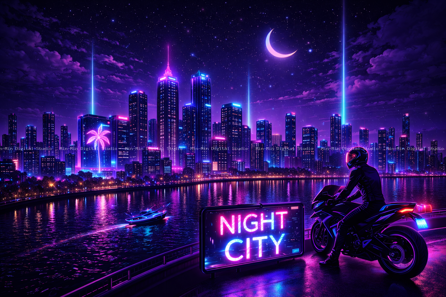 Midnight Neon Skyline 5
