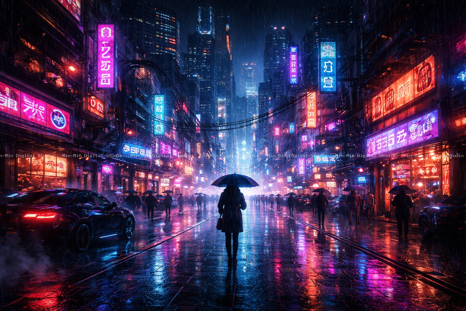 Cyberpunk Night Rain 1