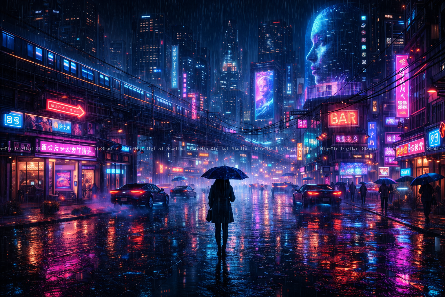 Cyberpunk Night Rain 2