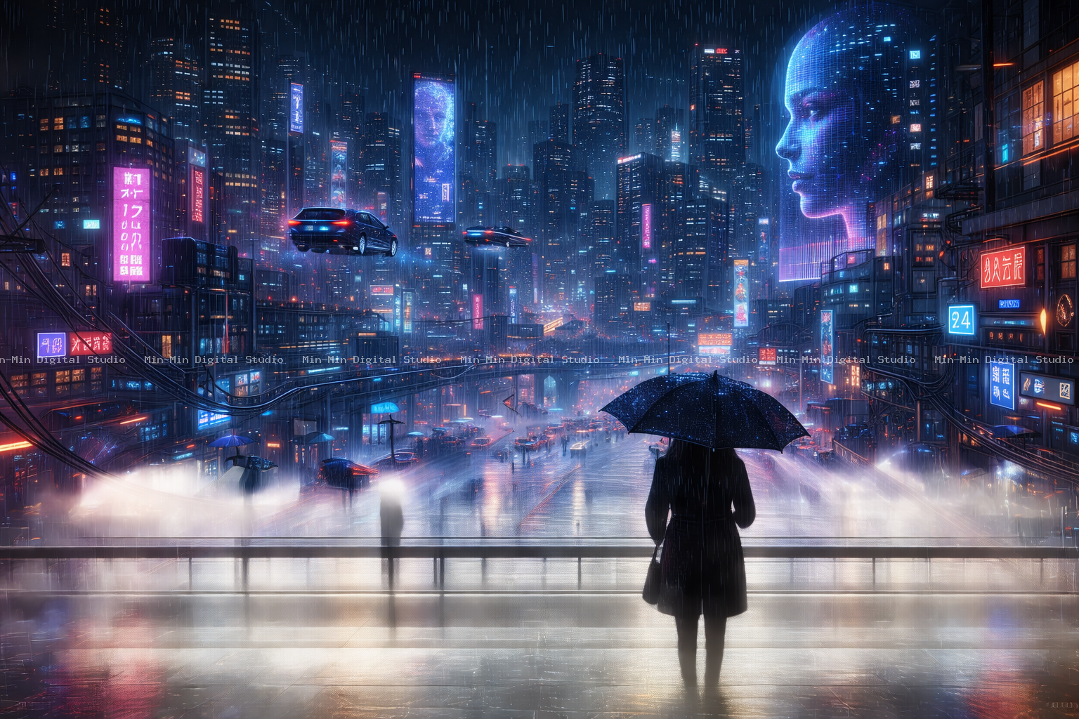 Cyberpunk Night Rain 3