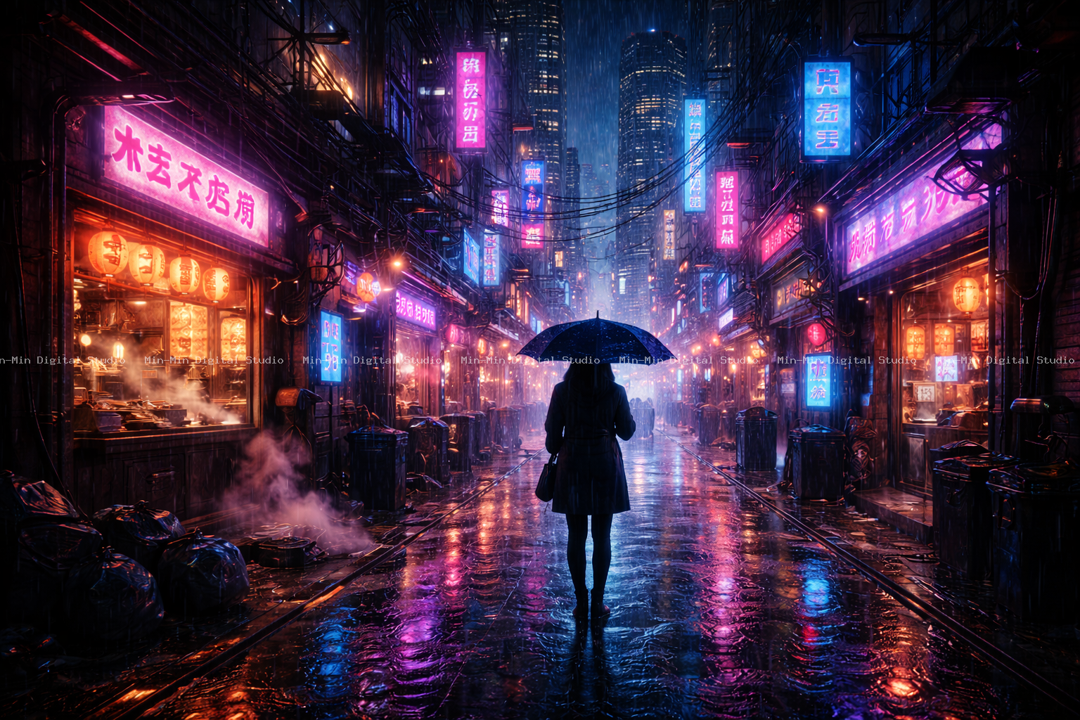 Cyberpunk Night Rain 5